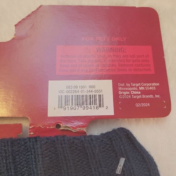 Wondershop Pet Sweater Small Dark Blue Polar Bear in Beanie Snow Dogs Cats New - Picture 6 of 6